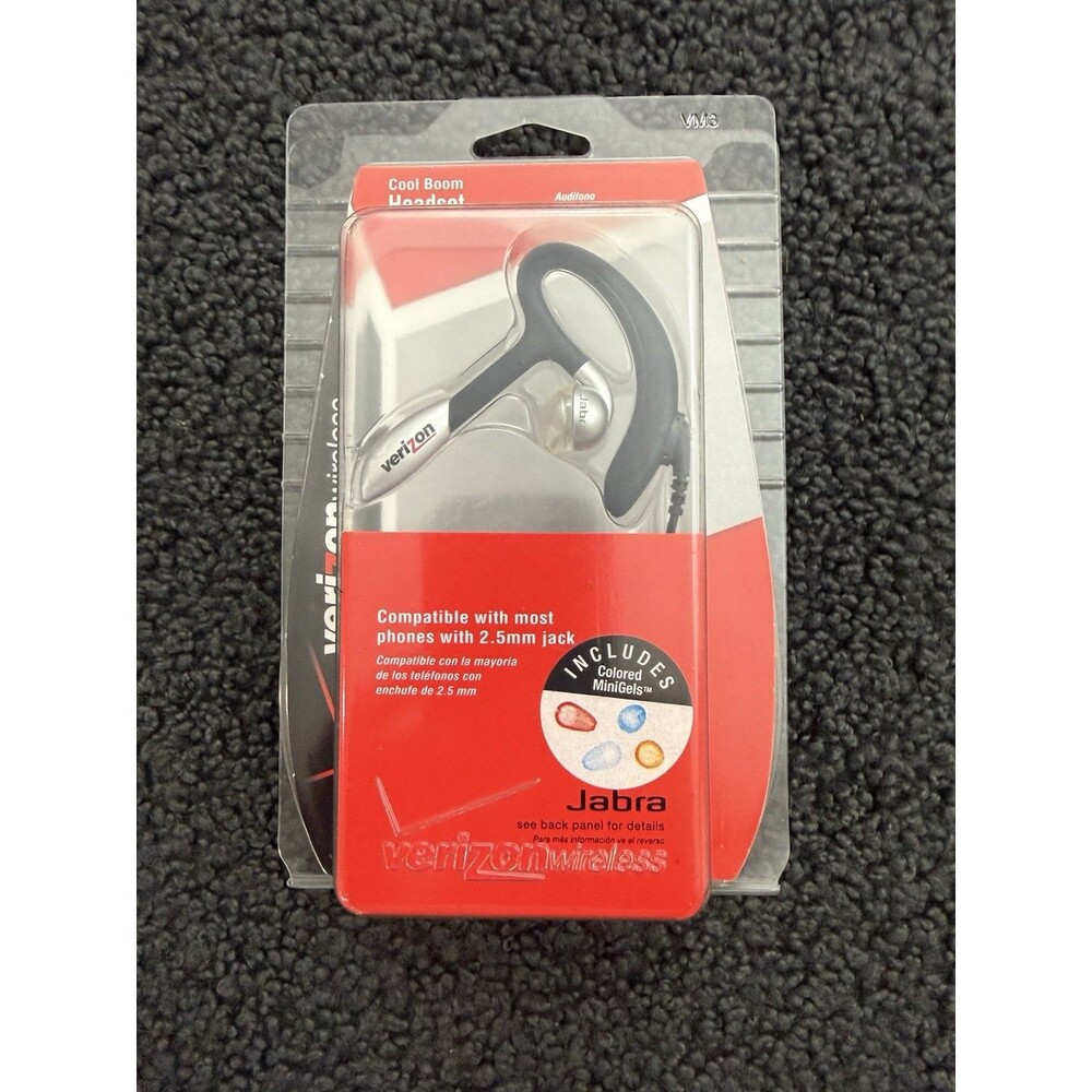 JABRA VERIZON Ear Wave Boom Headset 2.5mm JACK EAR HOOK NEW